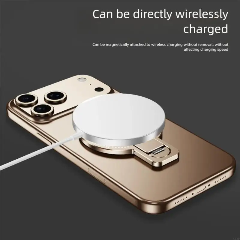 Soporte magnético plegable para teléfono, soporte fino aluminio con rotación 360, instalación sencilla para dispositivos