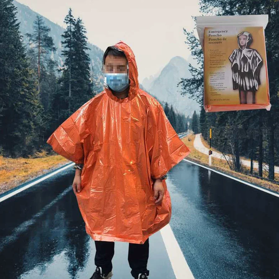 Chubasquero impermeable de emergencia con capa poncho aluminio - imagen 2