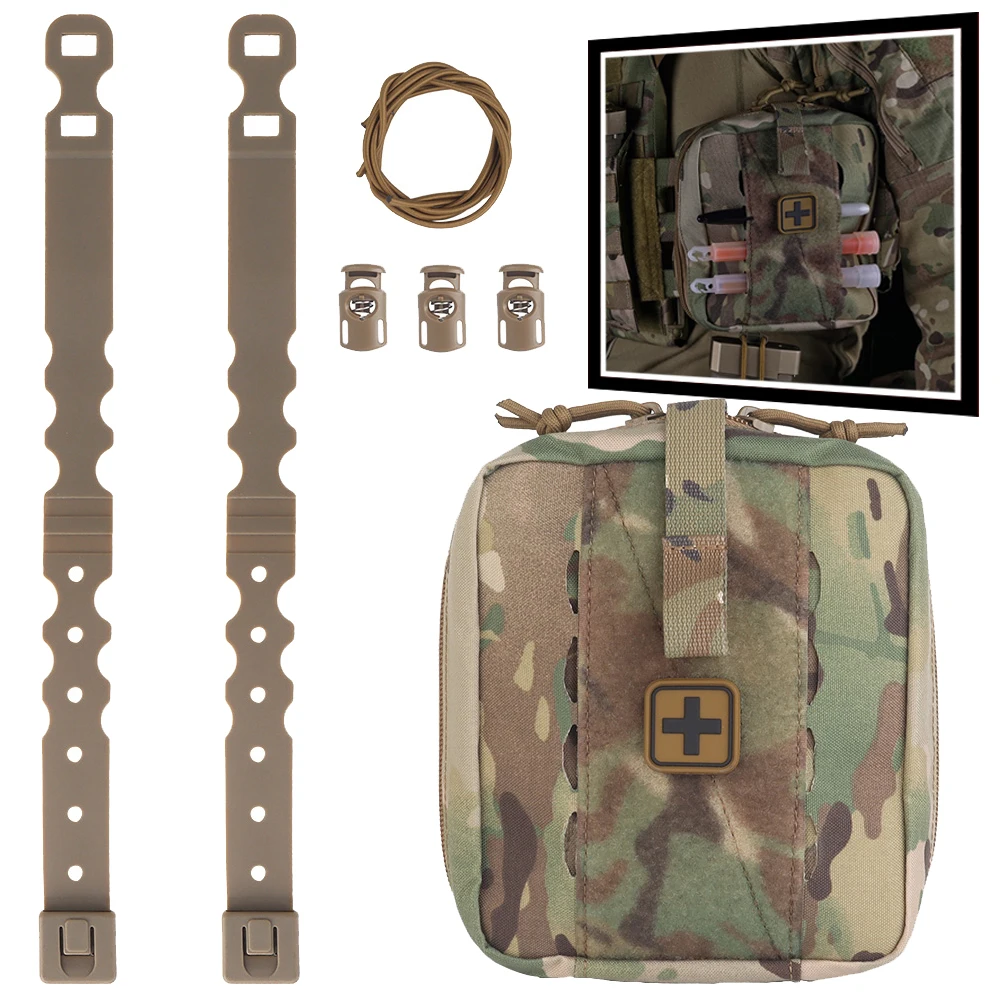 Bolsa médica mediana, botiquín de primeros auxilios for caza Airsoft con cuerda elástica, bolsa IFAK de despliegue rápido táctico for deportes al aire libre