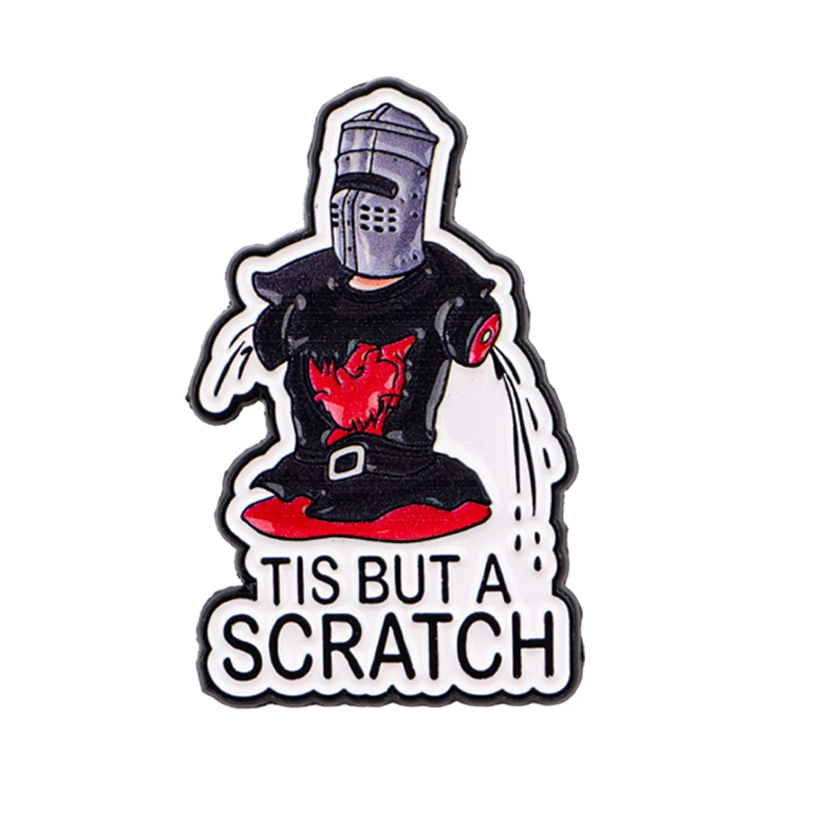 Pin esmaltado del Caballero Negro con frase de película