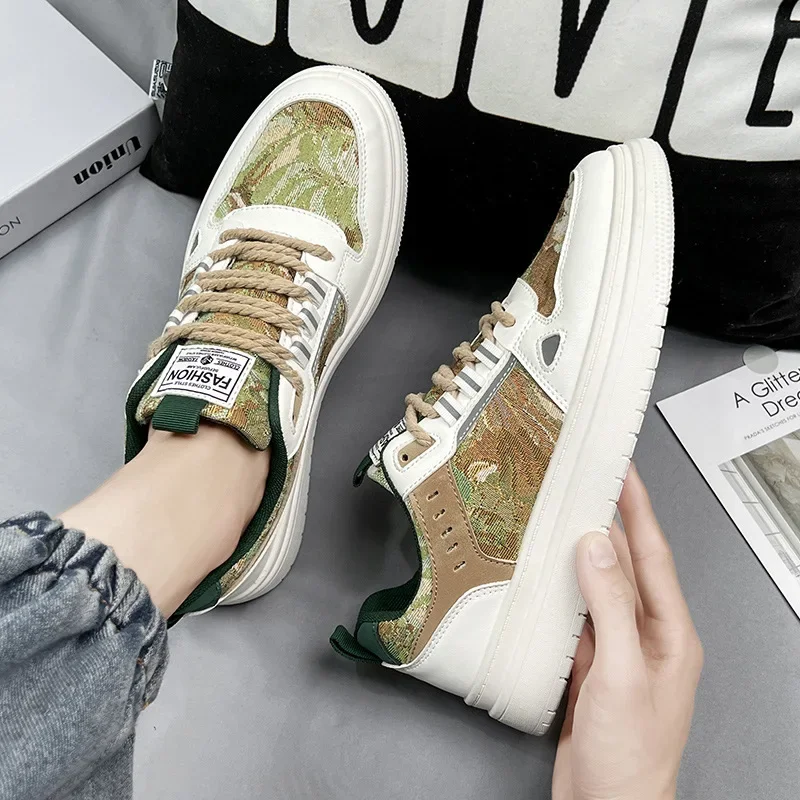 Zapatos informales de tendencia para hombre, zapatos planos, zapatillas blancas, zapatillas de ocio transpirables para hombre, calzado antideslizante, zapatos vulcanizados para hombre - imagen 4