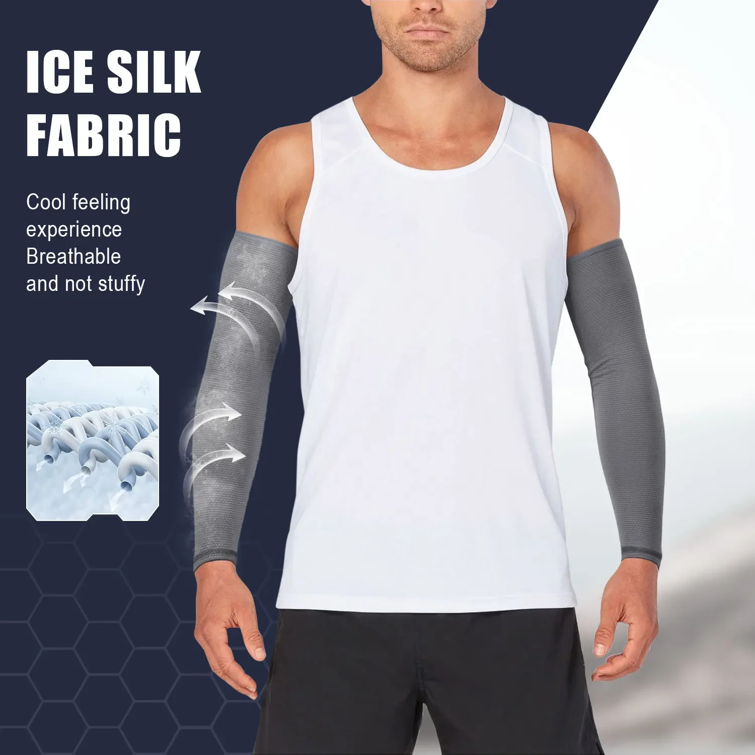 Calentadores de brazo deportivos con protección solar, refrigeración, protección UV, para exteriores, senderismo, Camping, correr, bicicleta, pesca, baloncesto, ciclismo - imagen 5