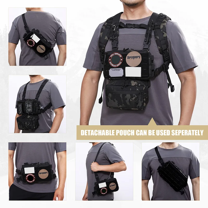 Chaleco de caza táctico Molle láser para exteriores, bolsa militar CS, bolsa de pecho para juego de guerra, mochila de nailon para acampar al aire libre, senderismo diario - imagen 3