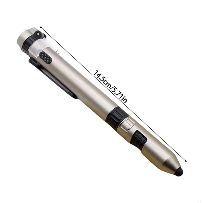 Pen bolígrafo multifuncional 5 en 1 bolígrafo multiártano con brújulas LED Light Touching Pen Bread Destornillador Phonelador - imagen 3