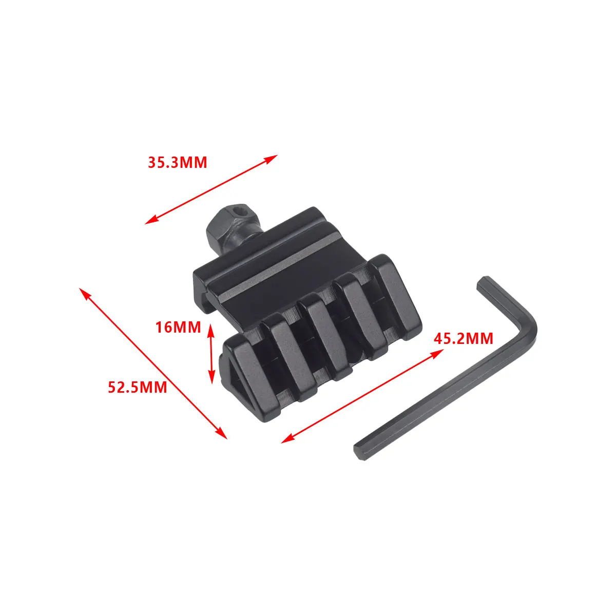 Adaptador lateral compensado de ángulo de 45 grados y 30 grados, RTS, montaje en riel Picatinny de 20mm, armas, linterna táctica, soporte para alcance láser - imagen 4