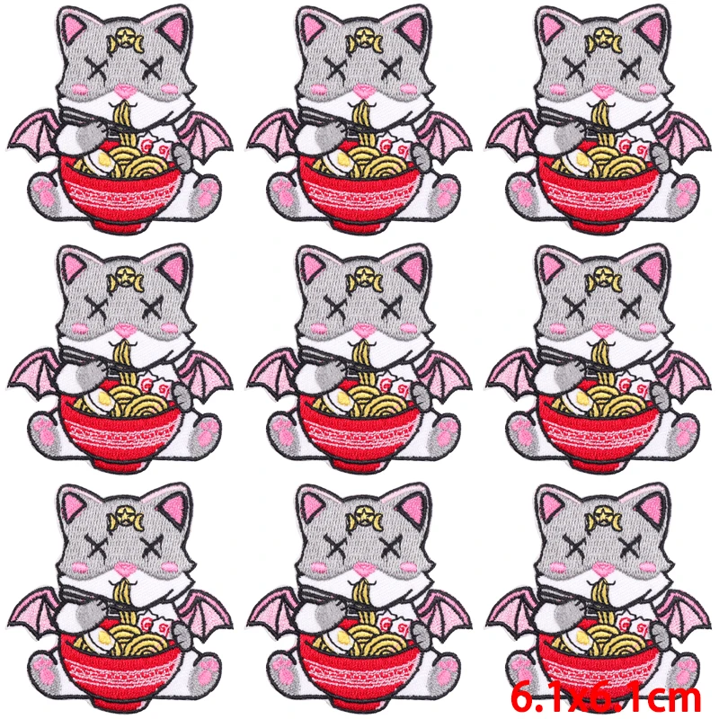 Parches bordados de animales para ropa, costura Punk de Hip Hop, parche Fusible para planchar, parche bordado para ropa, 10 unidades por lote - imagen 4