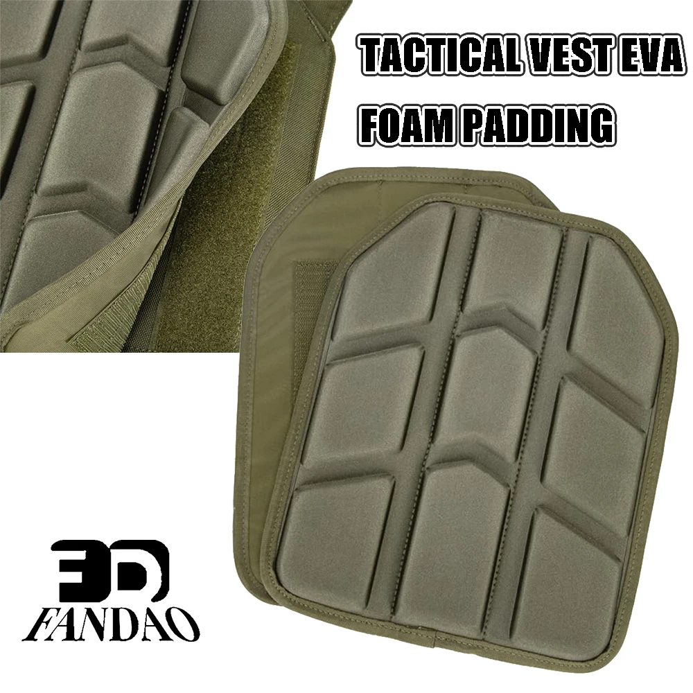 Chaleco táctico con relleno de espuma EVA, almohadilla de inserción moldeada suave transpirable, accesorios tácticos, equipo ergonómico ligero, 10x12, 2 uds.