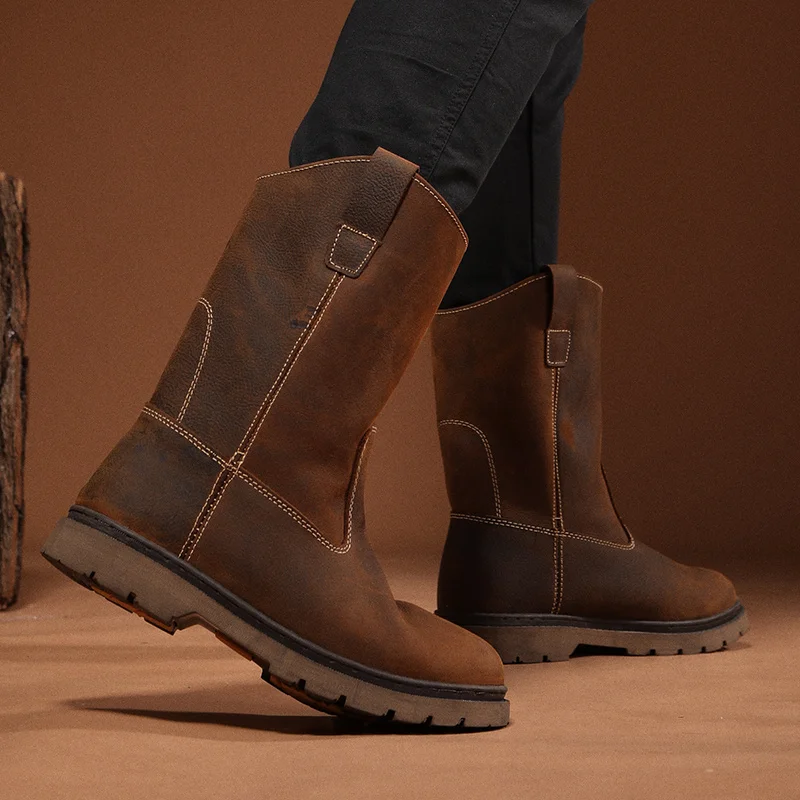 Zapatos de senderismo de cuero de vaca para hombre, botas de caza, zapatos tácticos, zapatillas impermeables de combate en el desierto, zapatos para caminar en la nieve para mujer - imagen 3