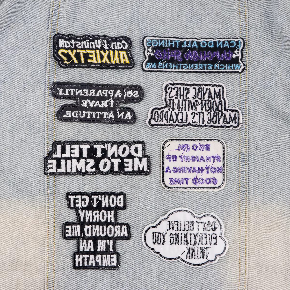 Parche bordado con letras divertidas - Aplicación termoadhesiva o coser - imagen 4