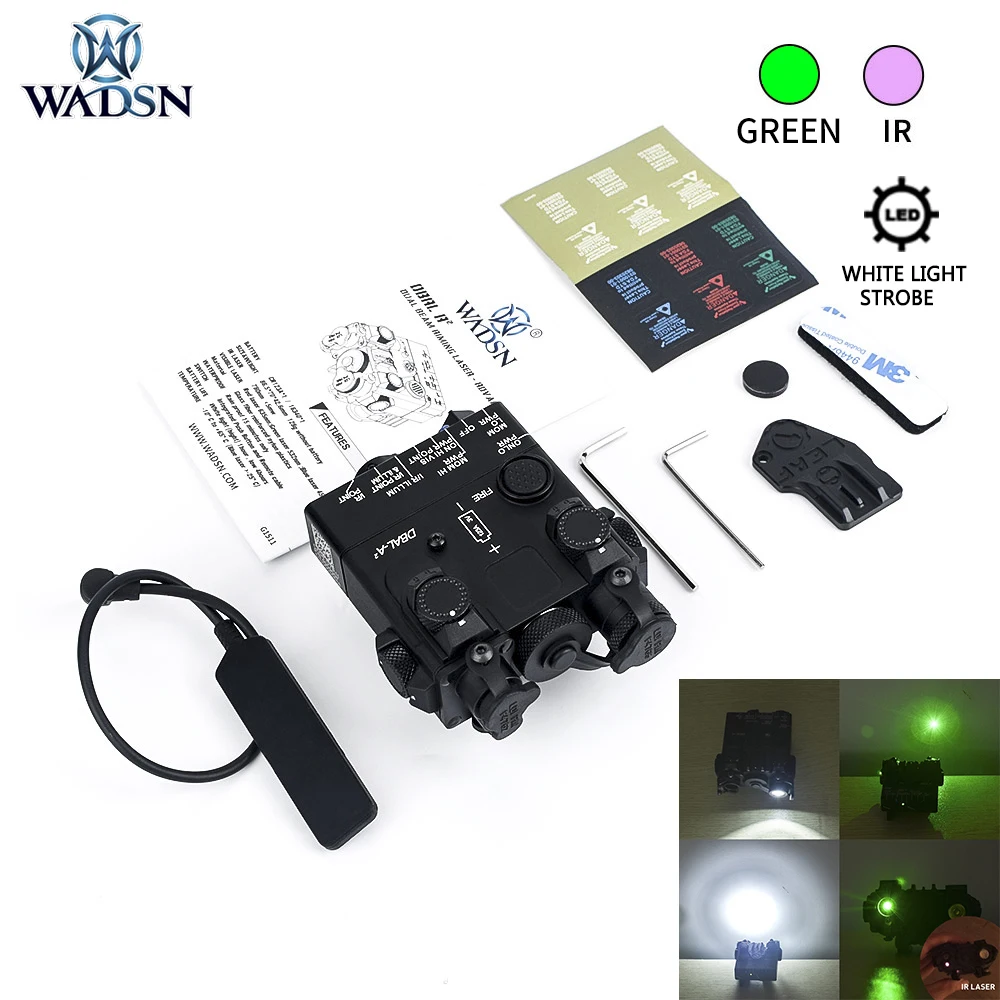 WADSN Metal DBAL-A2 rojo/azul/verde IR láser Airsoft táctico Dbal A2 estroboscópico LED arma luz caza DBAL vista láser 20MM Rail - imagen 3
