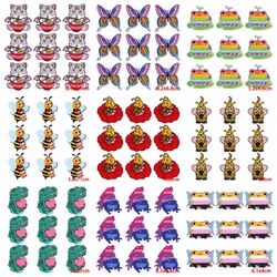 Parche bordado de animales de dibujos animados para planchar en la ropa, parches bordados de flores para ropa, pegatinas de apliques, 10 piezas por lote