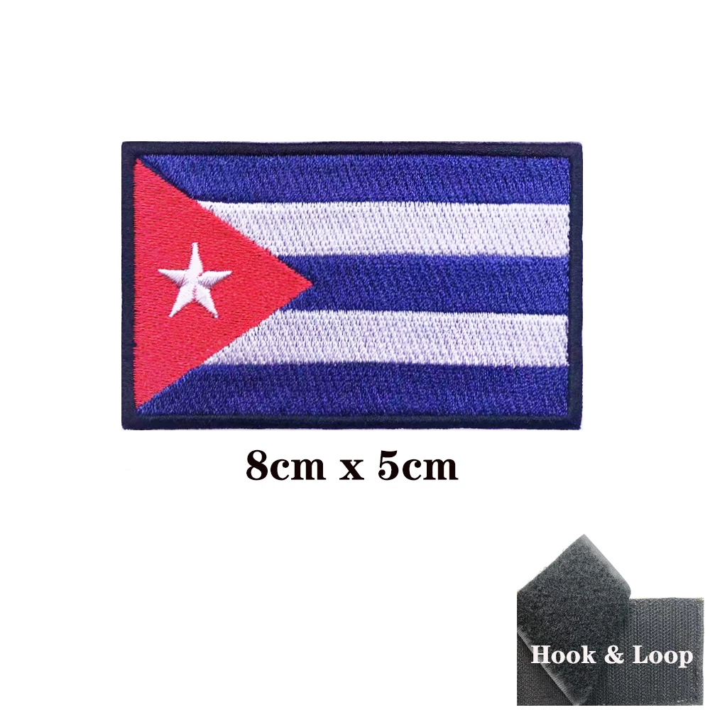 Parches cubanos con bandera de Cuba, brazalete, parche bordado, gancho y bucle, insignia bordada con hierro, raya militar - imagen 3