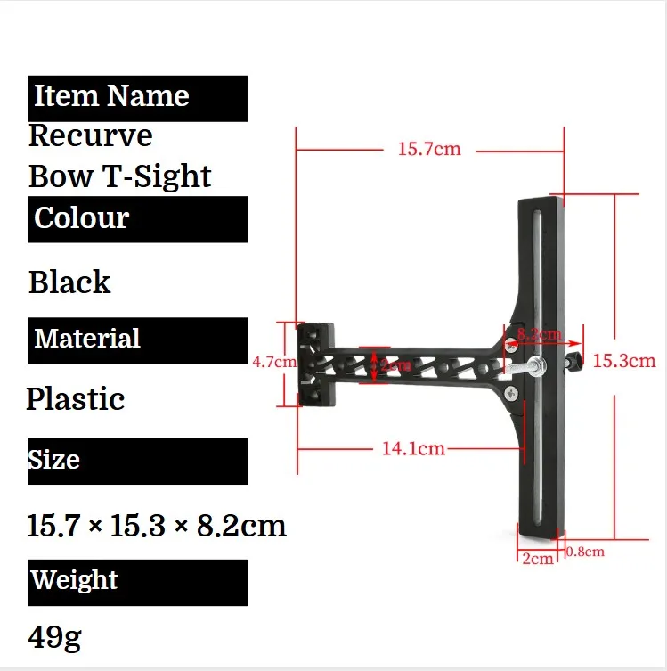 Herramienta de puntería, arco recurvo, vista negra de plástico, tiro con arco recurvo, práctica de caza, entrenamiento de tiro, herramienta de alta precisión - imagen 5