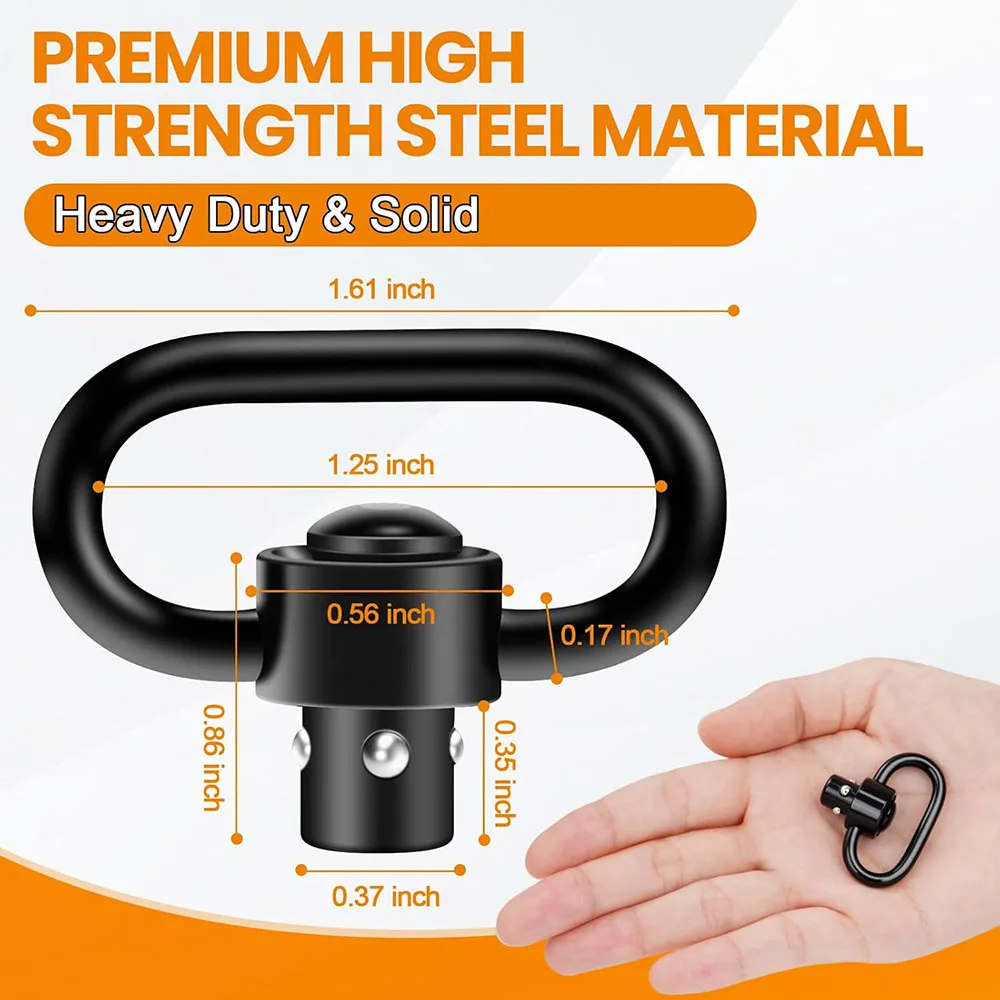 2 uds QD Sling giratorios botón de empuje accesorios de montaje de eslinga de separación rápida accesorio de pistola de hebilla giratoria de eslinga de alta resistencia - imagen 4