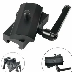 Base adaptadora giratoria QD Harris Bipod con bloqueo pivotante, montaje de riel Picatinny de 20mm, separación rápida