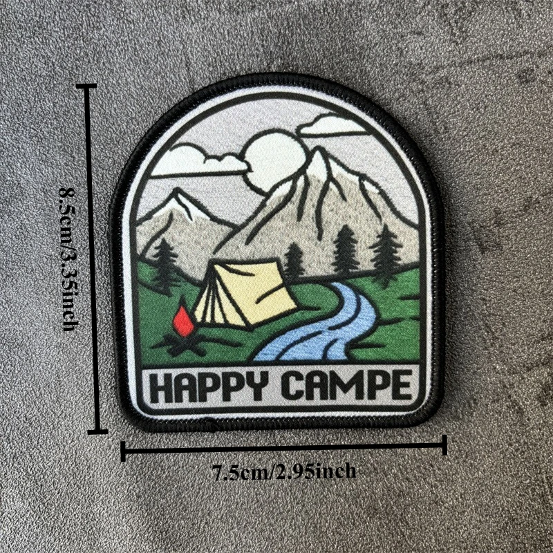 Parche táctico con estampado de HAPPY CRMPE para ropa, insignia de moral, parche militar con gancho, brazalete para mochila - imagen 4