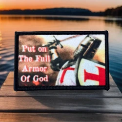 Parche de caballero templario cruzado, insignia de moral táctica, pegatina para mochila del ejército militar, parches de gancho y bucle impresos para ropa