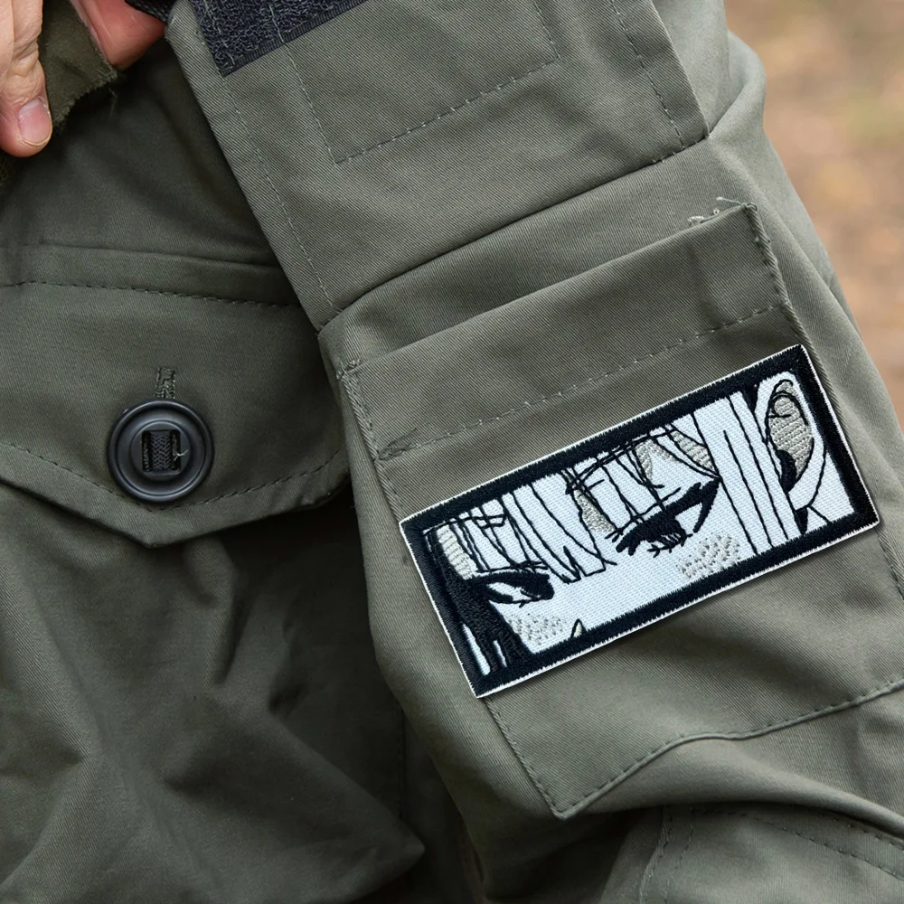 Parches de Meme de ojo de niña de Anime Waifu, parche bordado con gancho y bucle, brazalete moral, insignia de moral del ejército militar, pegatinas tácticas para mochila - imagen 4