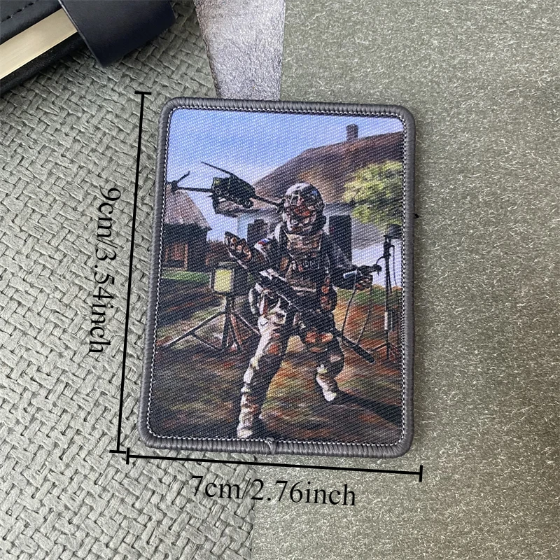 Insignia de moral militar de soldados de Dron, parche estampado táctico, parches de emblema de gancho y bucle, brazalete del ejército, pegatinas para mochila Chevron - imagen 2
