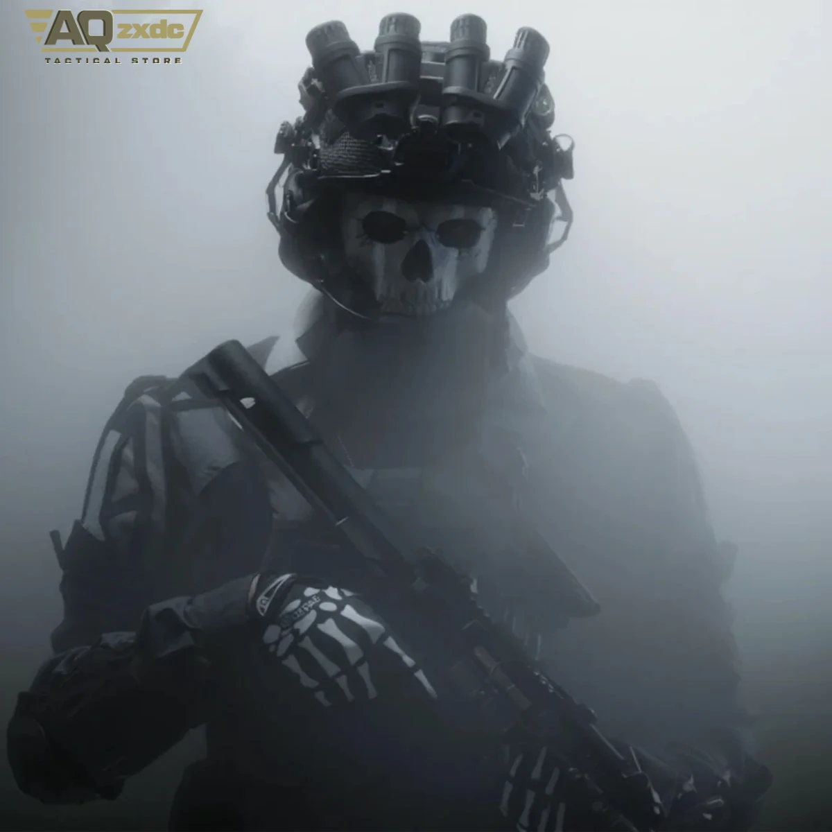 Airsoft Cod 19 Night Raid Ghost Cosplay conjunto completo de equipo fantasma máscara táctica chaleco y hemlet conjunto para Halloween Cosplay - imagen 2