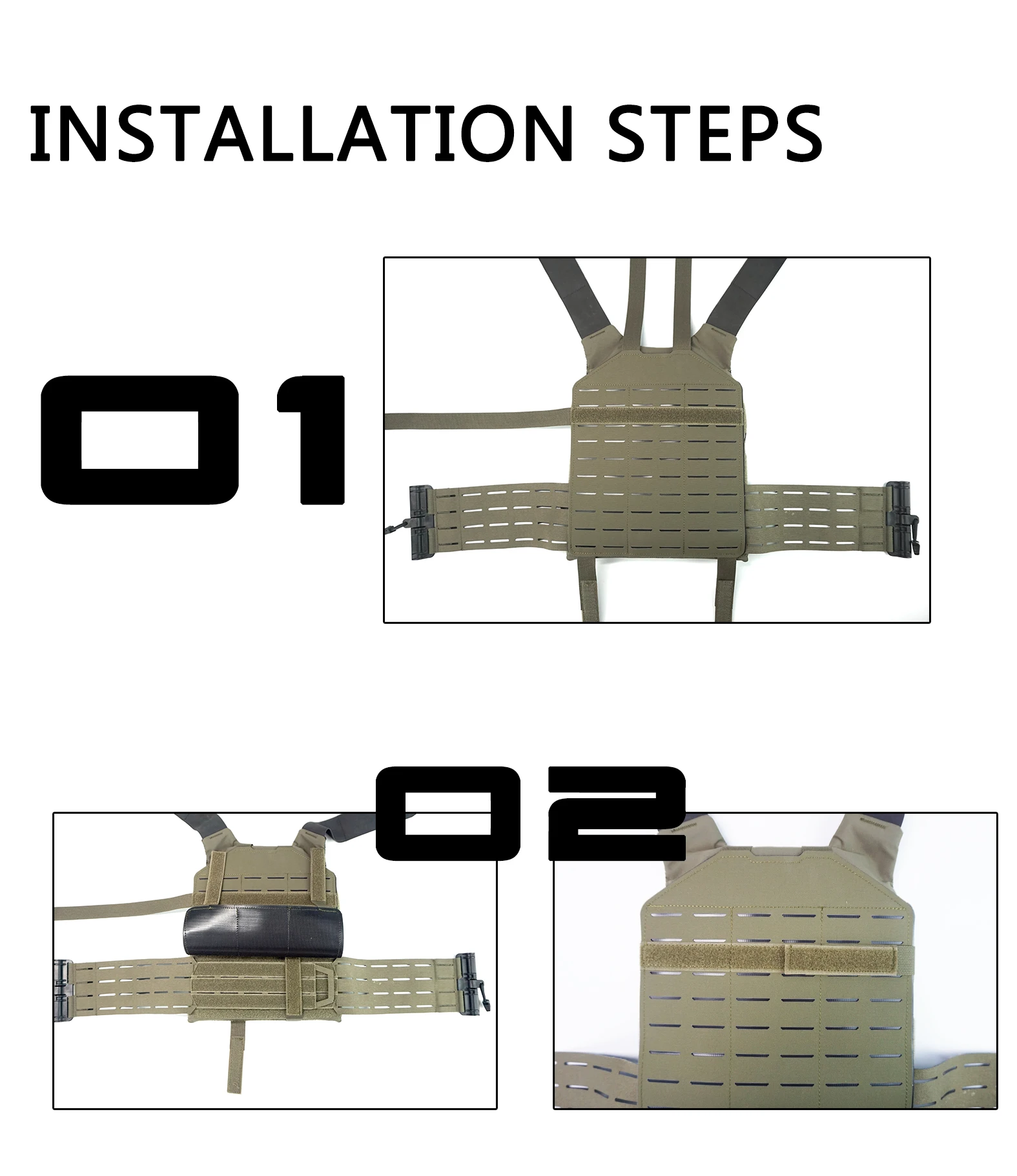 DMGear FCSK chaleco táctico accesorios camuflaje caza placa portador Molle montaje Panel trasero Airsoft - imagen 5