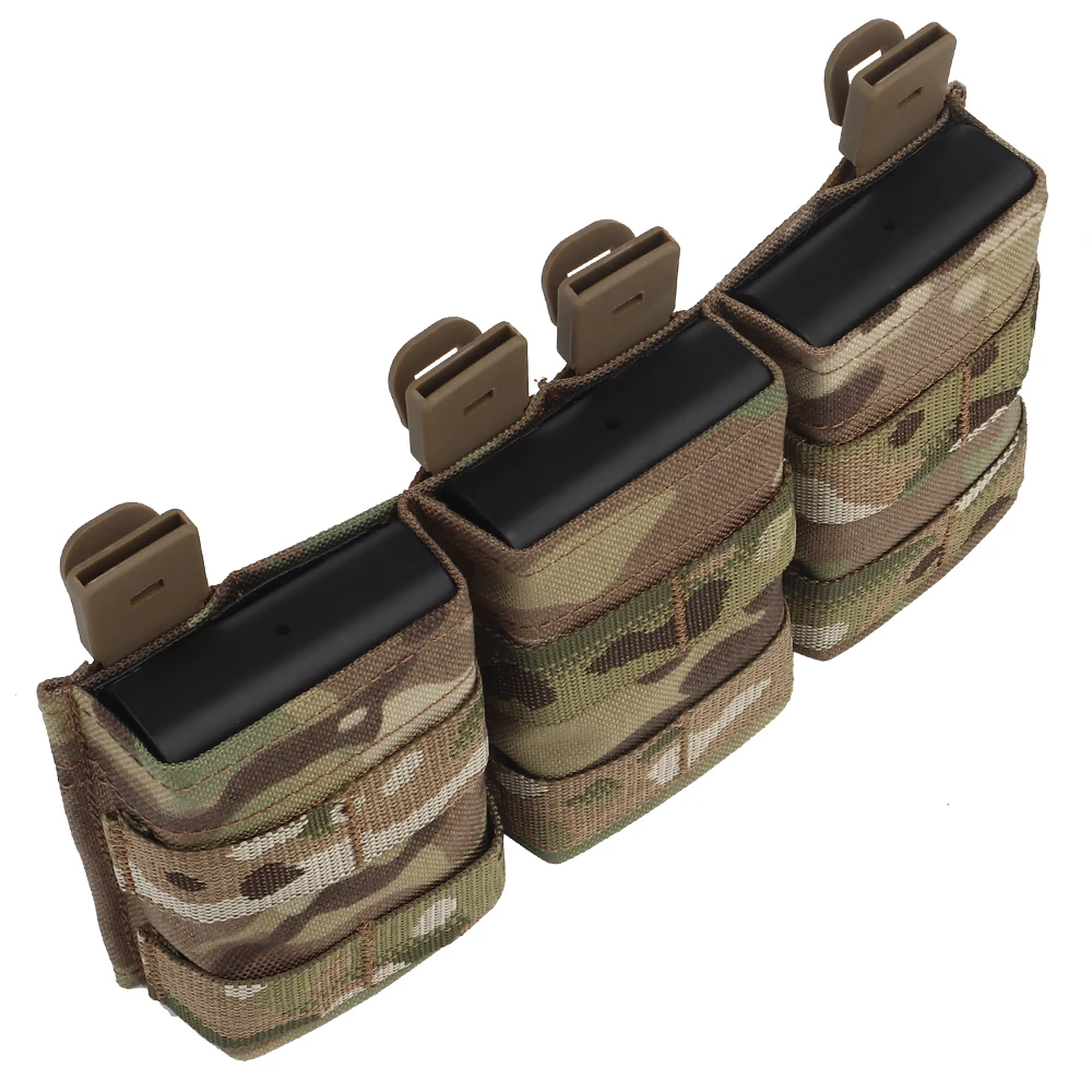 Chaleco táctico Panel frontal 5,56, bolsa Triple para revistas (mediana), sistema Molle con abrazaderas Kydex para bolsas Airsoft M4 AR15 MAG - imagen 5
