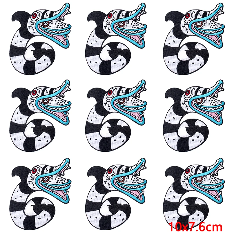 Parches bordados góticos para ropa, pegatinas de rayas Punk, parches termoadhesivos para ropa, insignias, 10 unidades por lote - imagen 2