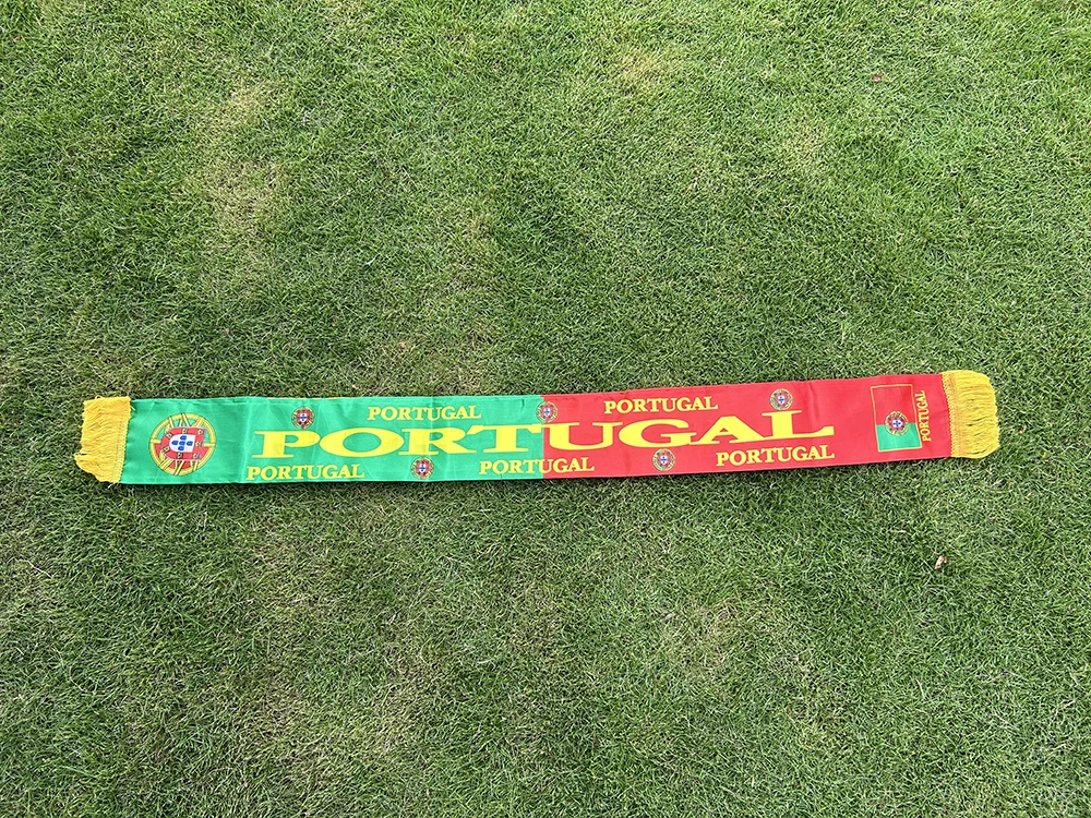 SKY FLAG Portugal bufanda 14x130cm doble cara impresión satén fútbol aficionados Portugal bufanda banderas banner - imagen 4