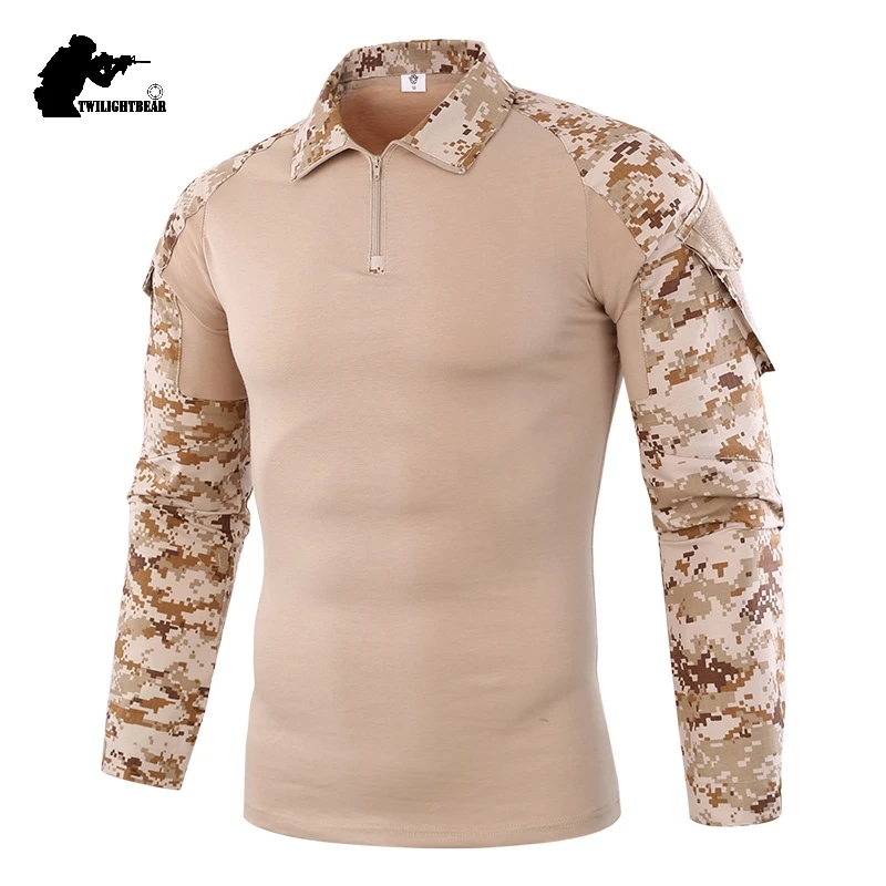 Camisas de rana de camuflaje 5XL uniforme táctico de gran tamaño elástico múltiples bolsillos camisa de combate al aire libre Airsoft caza camisa A5F655 - imagen 3