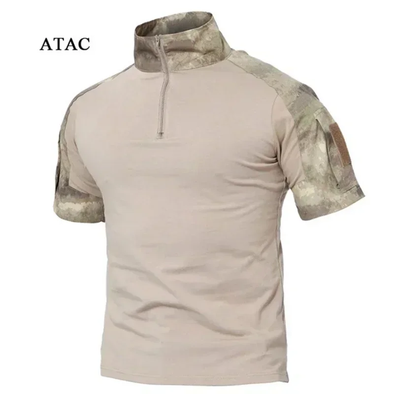 Camisetas tácticas para hombre, camiseta deportiva para exteriores, camisa de manga corta de secado rápido, ropa transpirable para senderismo, caza y combate - imagen 5