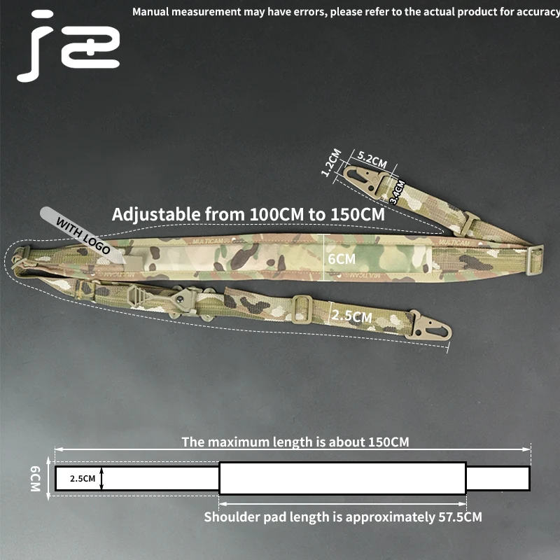 Hebilla de acero táctica, hombreras de 2 puntos, correa de engranaje, equipo de tiro, eslinga ajustable de 100MM ~ 150MM, aceptable, 10kg - imagen 5