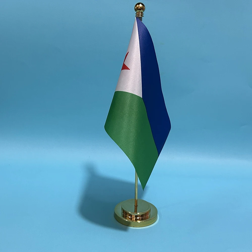 Bandera de Djibouti de escritorio en poliéster, decorativa - imagen 3