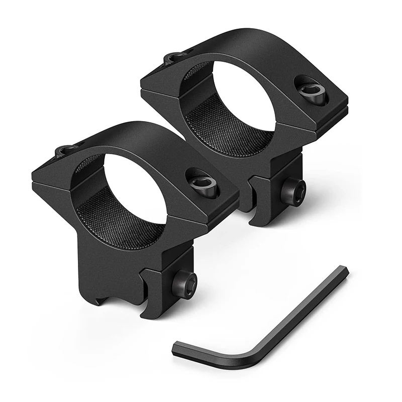 MidTen Rifle Mira telescópica Anillos de alcance de cola de milano Perfil medio Montaje transparente para rieles de 3/8 "11 mm 20 mm 2 PCS Clip de riel de metal Luz de flash de caza - imagen 3