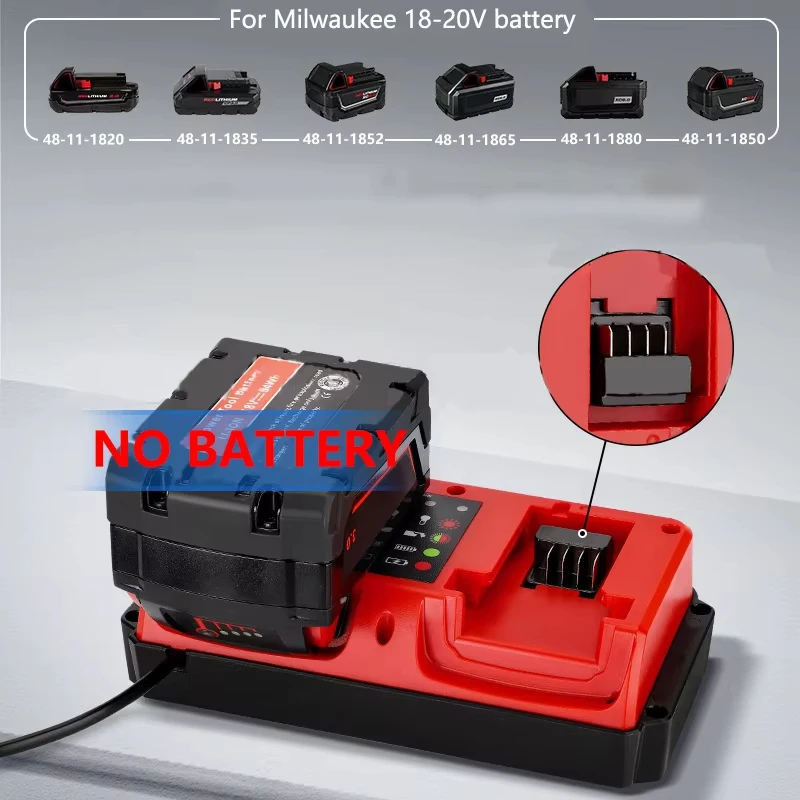 Reemplace el cargador de iones de litio rápido 1.5A 18V para Milwaukee 18V-20V puerto dual para cargador de batería de iones de litio - imagen 5
