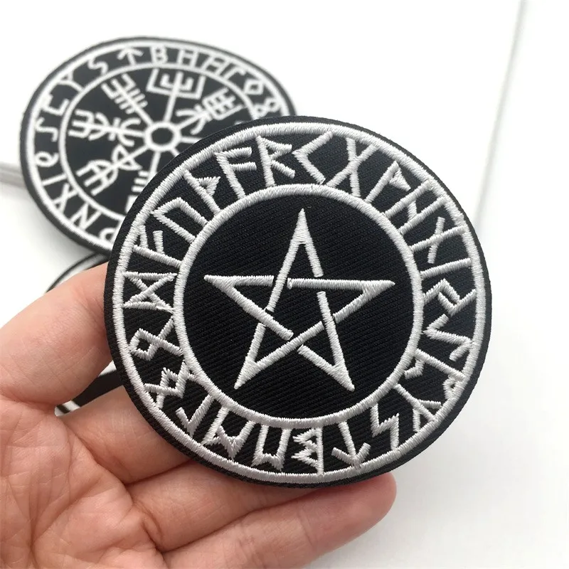 Parches bordados de estrellas de cinco puntas, pegatinas para ropa, apliques para planchar, insignias de costura, rayas, lote de 3 unidades - imagen 2