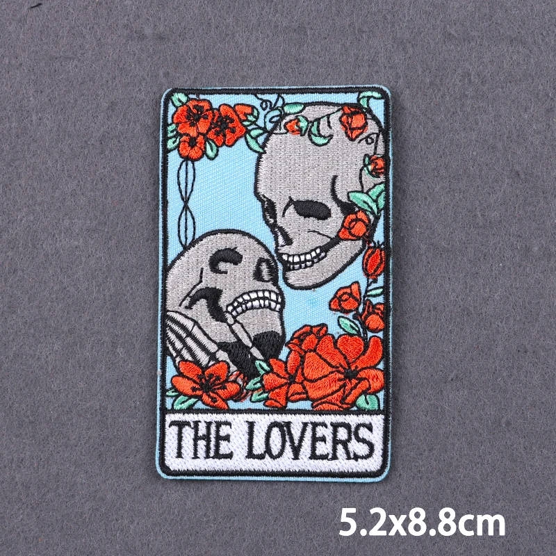 Parche de amor, parches bordados de Tarot para ropa, parches termoadhesivos con calavera para planchar para ropa, pegatinas DIY - imagen 3