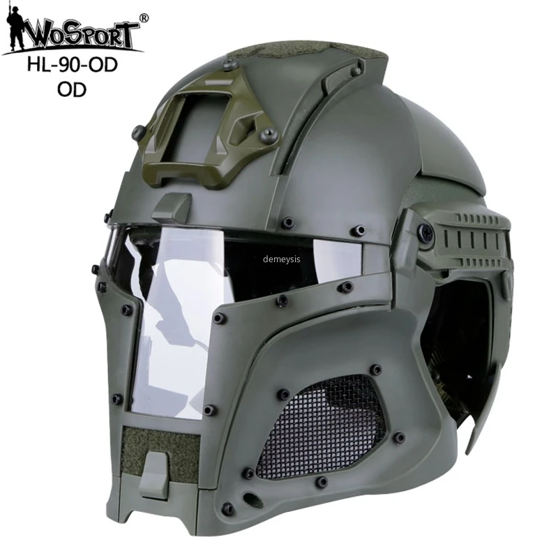 Casco de combate militar de Iron Warrior para hombre, protector táctico de cara completa para Airsoft y Paintball - imagen 4