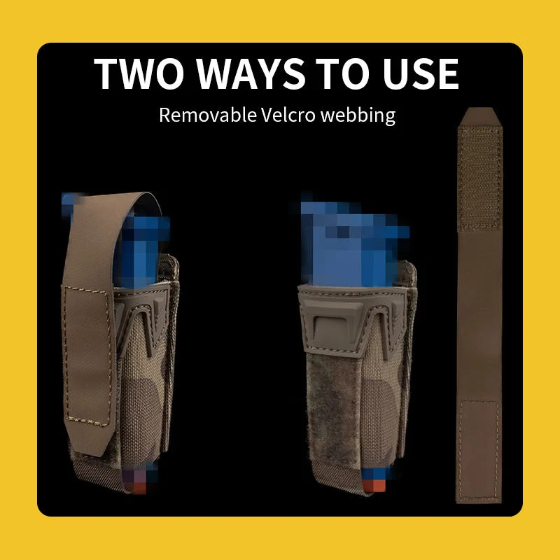 Funda táctica para cargador 9 mm tipo K con soporte linterna