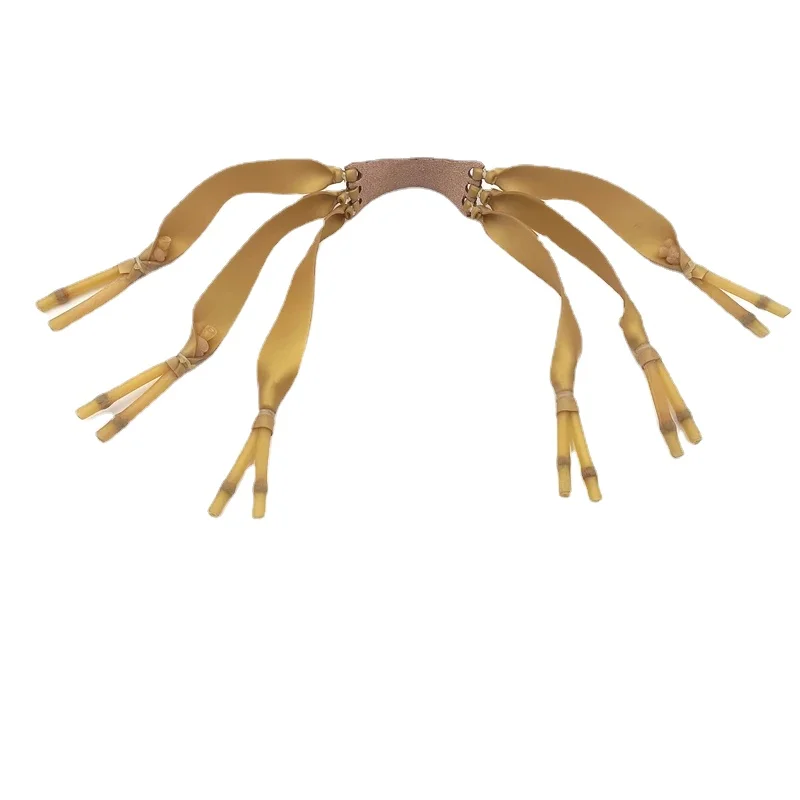 Tirachinas de bola de tarjeta de alta elasticidad, banda de goma plana, Catapulta de caza de jungla al aire libre, accesorios de tiro, 12 hebras - imagen 2