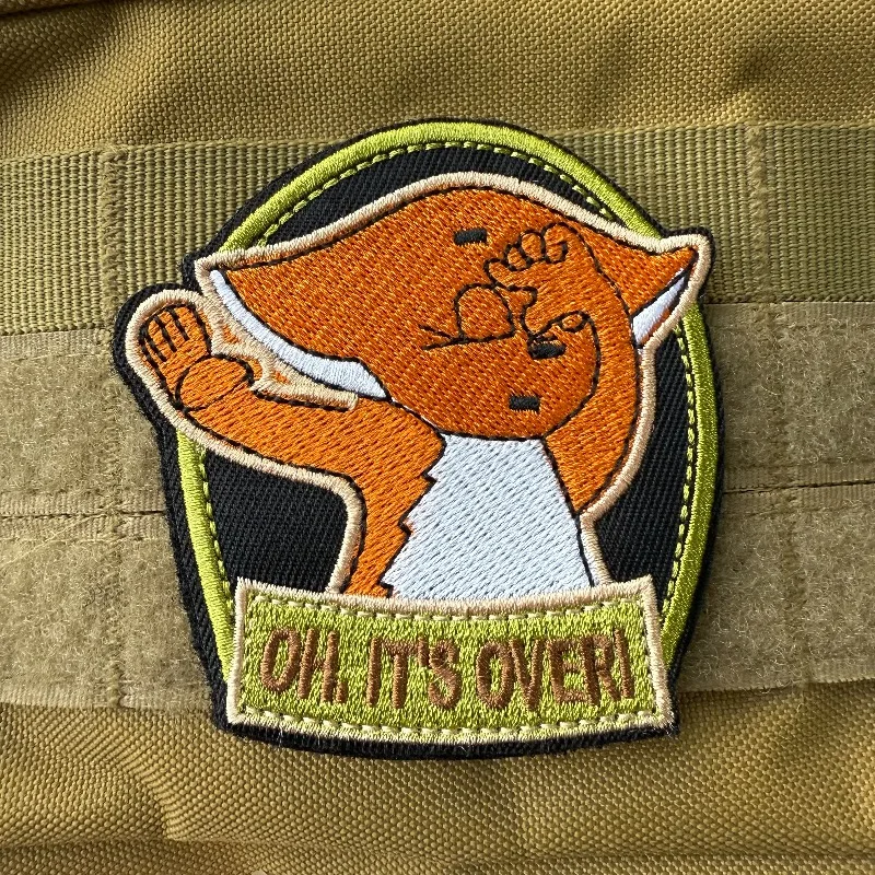 Parche bordado de zorro bonito "Oh, es más!" Parche táctico con gancho y bucle, insignia de moral militar, brazalete de combate, pegatinas para mochila - imagen 5