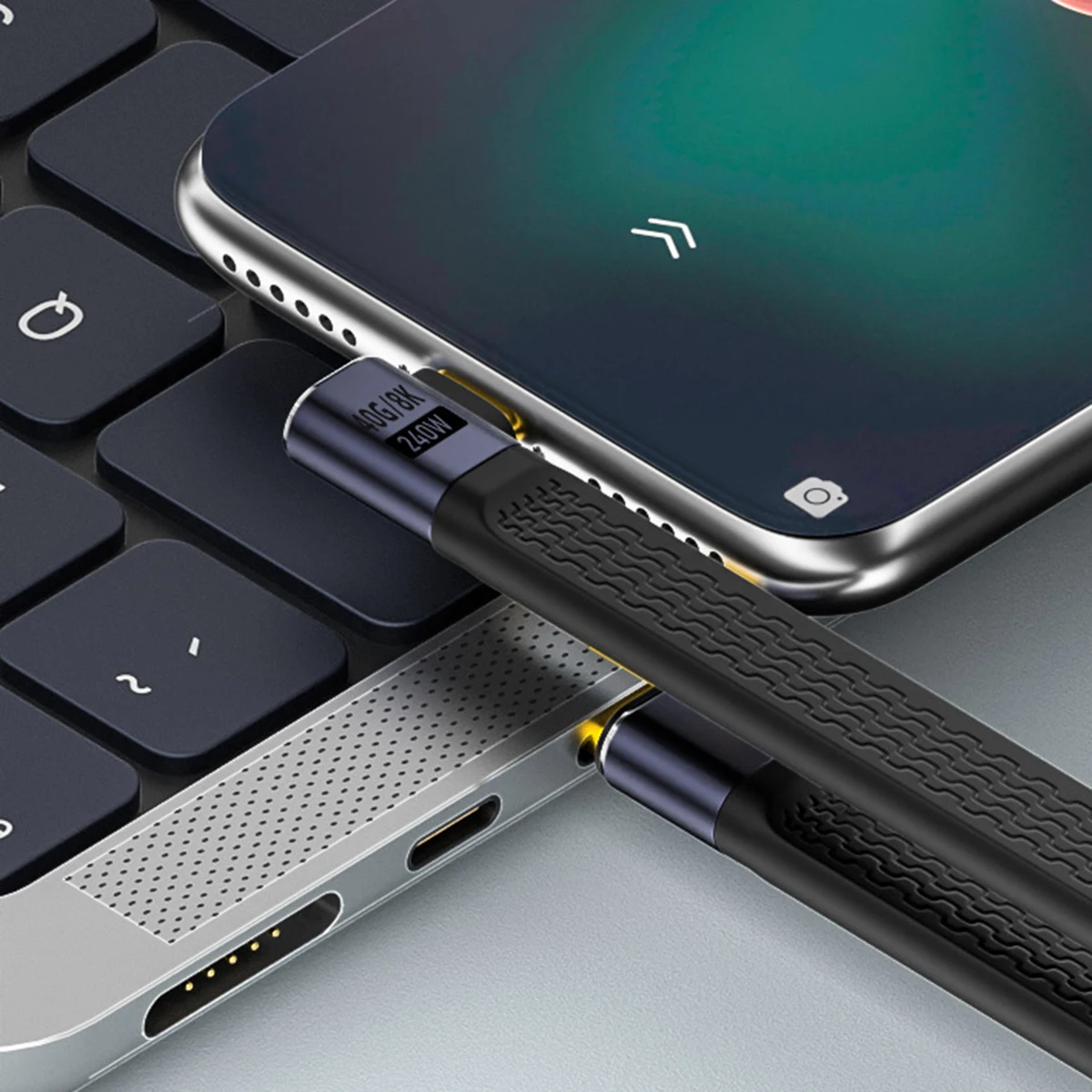 Chenyang-Cable de extensión USB4 tipo C, USB-C macho a hembra, Delgado, plano, 40Gbps, 240W, 8K, Cable de datos FPC para ordenador portátil y teléfono, 13cm - imagen 2