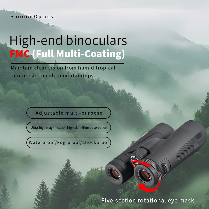 Shooin Optics SO3 10x50 HD Binoculares FMC para acampar al aire libre caza observación de aves - imagen 4