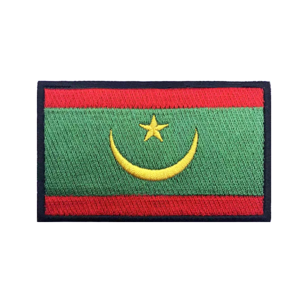 Parches bordados de la bandera de Malasia, banda para el brazo, insignia bordada con gancho y lazo, rayas militares
