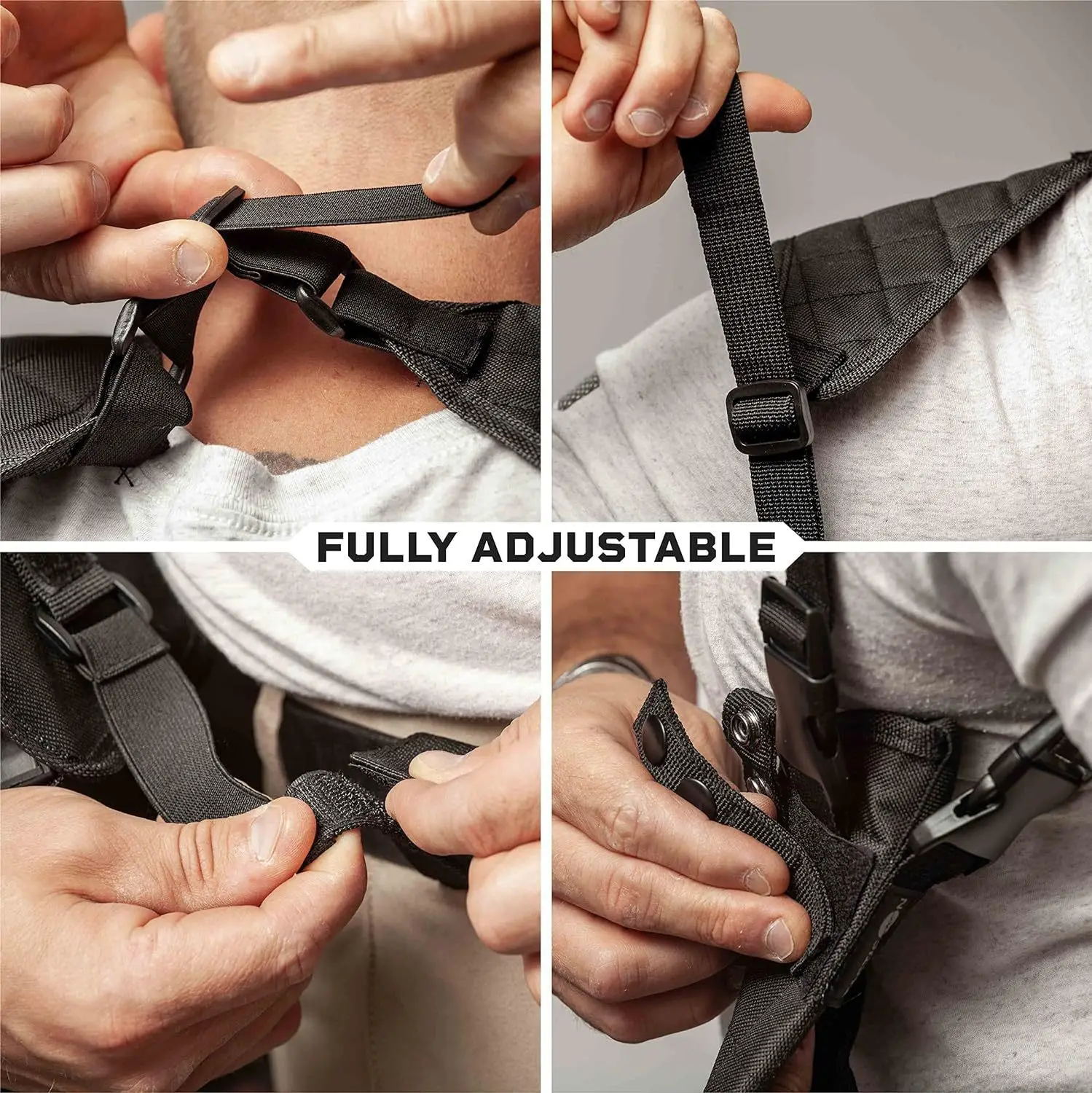 Funda puesta sobre un chaleco, mostrando acolchado
