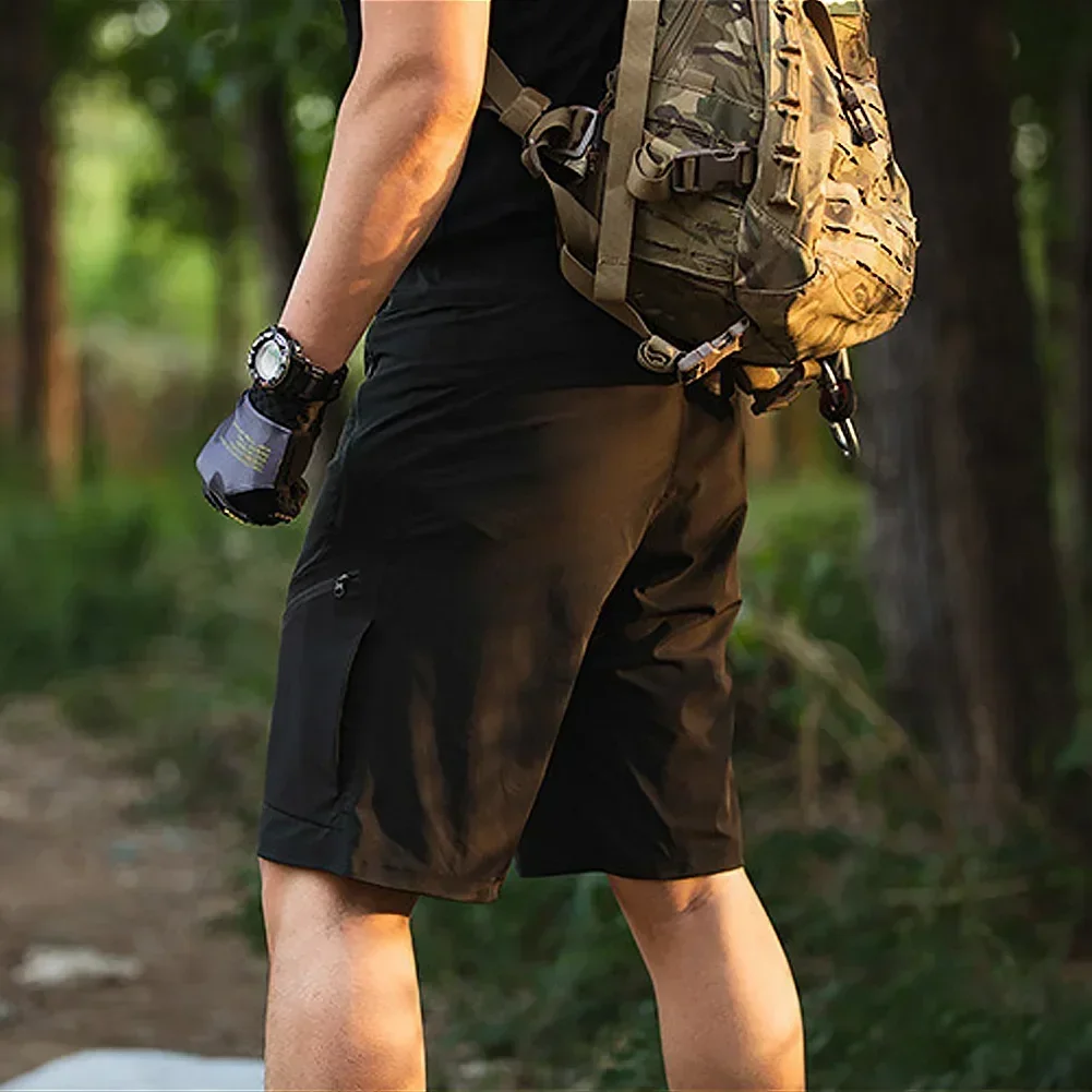 Pantalones cortos tácticos militares de verano para hombre, pantalones cortos impermeables con múltiples bolsillos para ir al trabajo, pantalones cortos para correr, senderismo al aire libre, caza, pantalones de combate del ejército - imagen 3