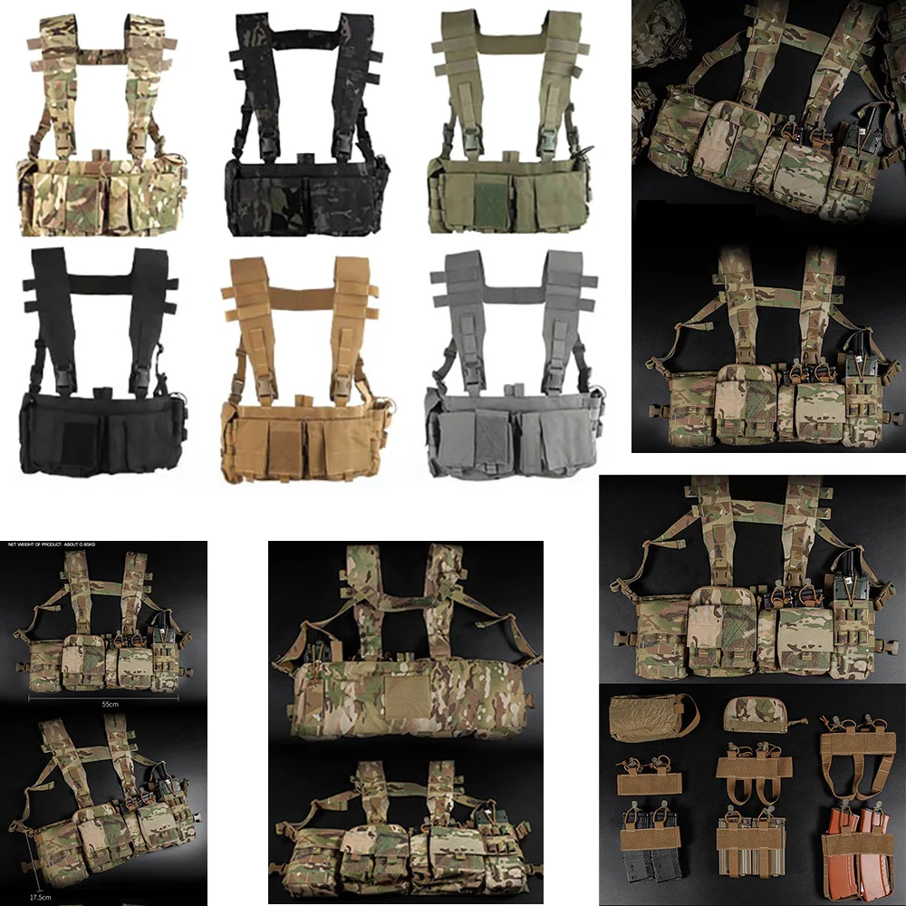 Caza táctica al aire libre combinación desmontable rápida pecho colgante con varias piezas de accesorios sistema MOLLE UW aparejos de pecho - imagen 2
