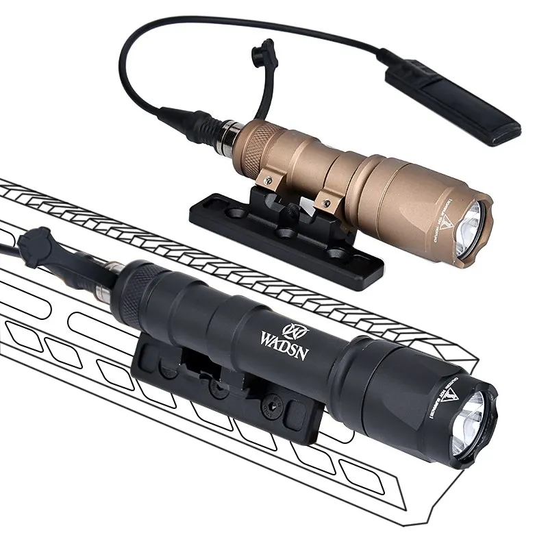 WADSN-Riel lateral de luz Scout, montaje de riel de linterna M600, M300, M300A, foco de caza Airsoft para exteriores, Base de compensación, compatible con Mlok Keymod - imagen 3