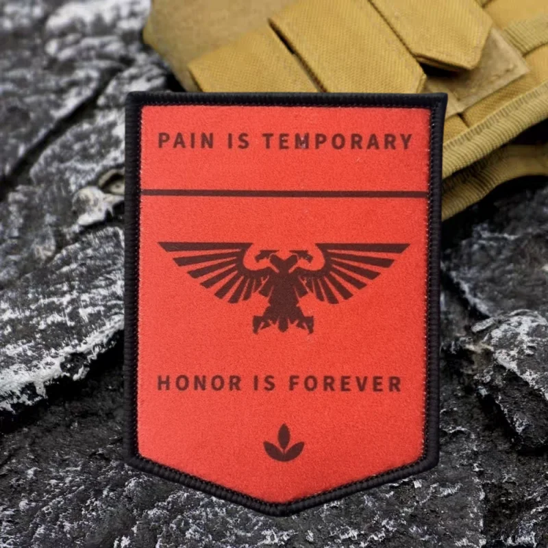 El dolor es temporal, el honor es eterno parche de impresión táctico gancho y bucle moral insignia mochila pegatina brazalete parches para ropa - imagen 2