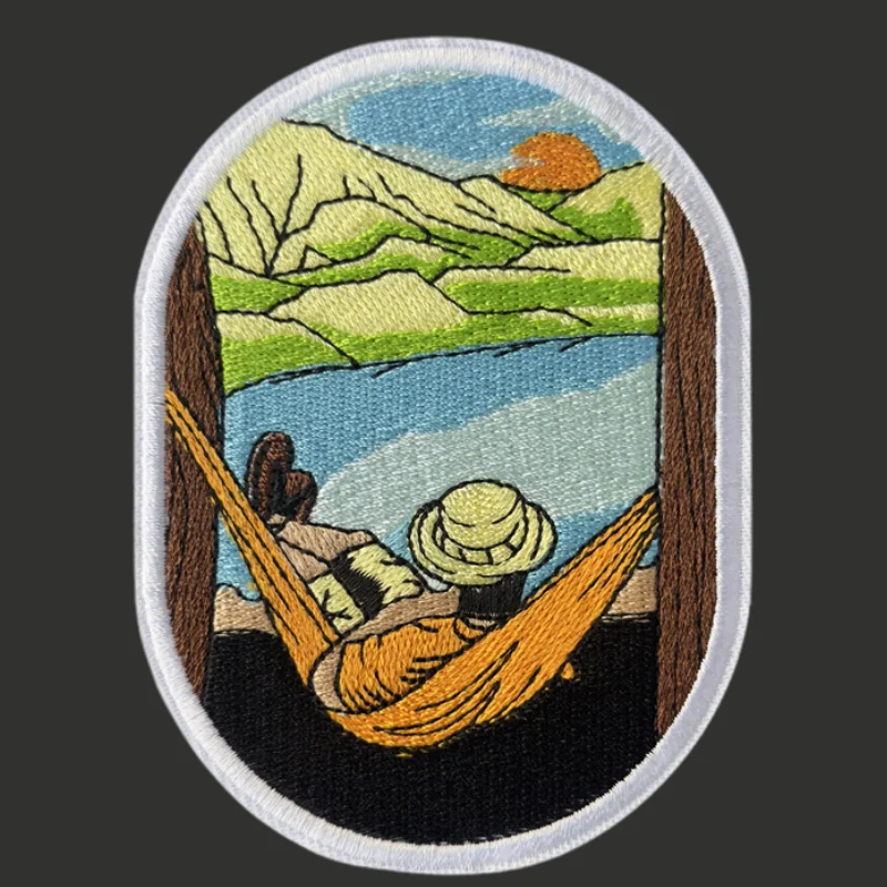 Parche Happy Camp, insignia bordada de moral táctica, gancho y bucle, mochila militar, ropa, accesorios decorativos, pegatina, brazalete - imagen 2