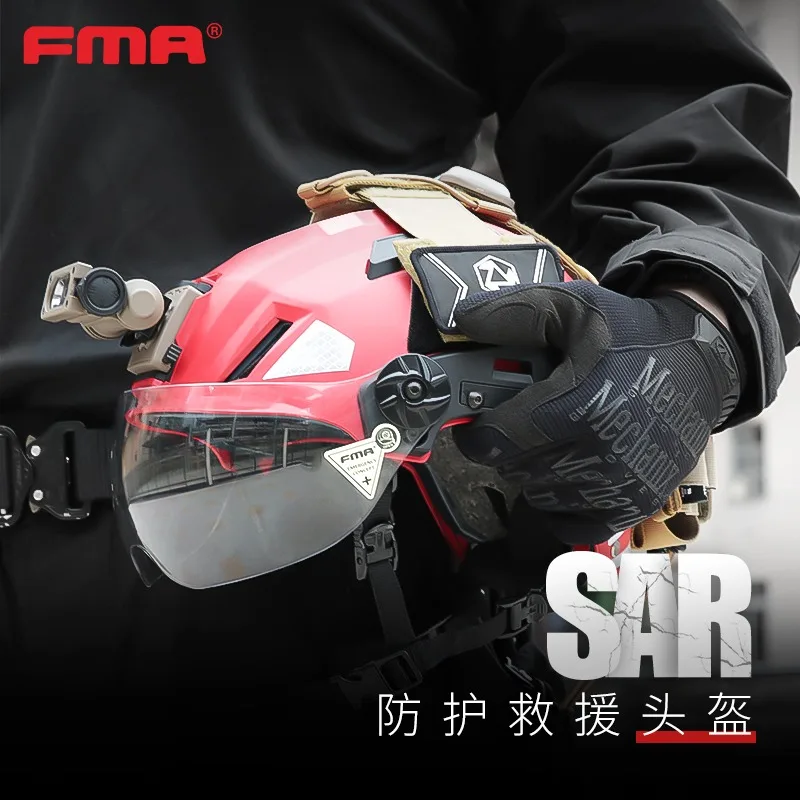 Casco de rescate táctico FMA airsoft, casco de emergencia de seguridad ajustable ligero contra incendios, cojín interior de espuma ABS + EPS ignífugo - imagen 3